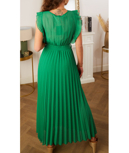 robe longue ceinture verte