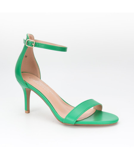 green sandals with heels