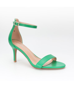 green sandals with heels