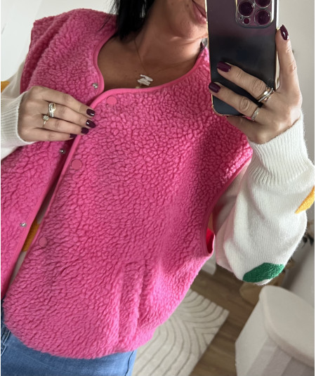 copy of VESTE SANS MANCHE SOIZIC FUSHIA