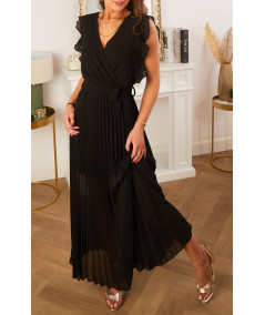 robe longue ceinture noire