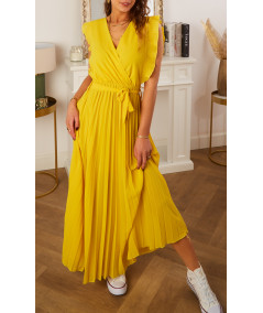 robe longue ceinture jaune