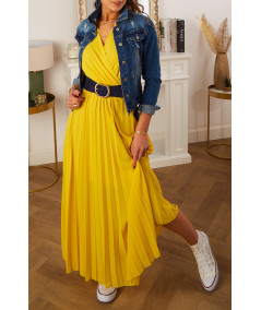robe longue ceinture jaune