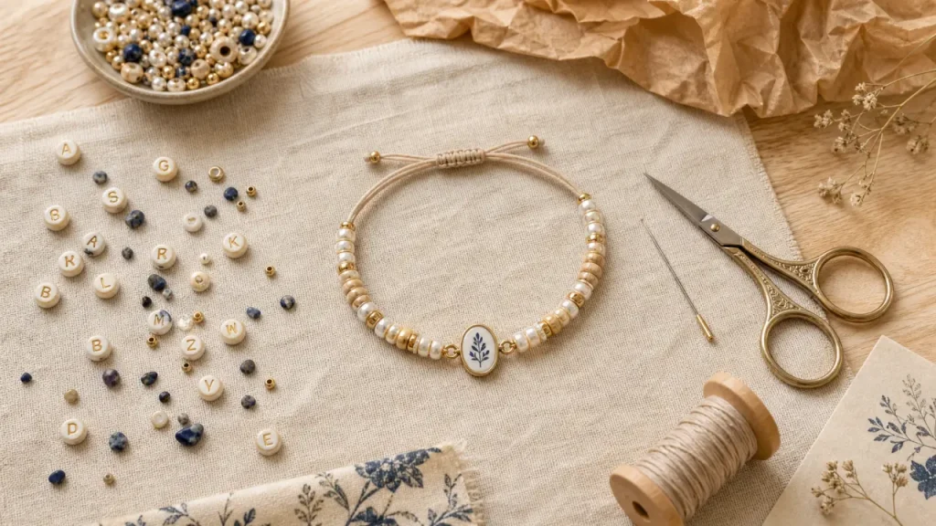 Bracelet à fabriquer : perles sur fil, chaîne ou cordon DIY