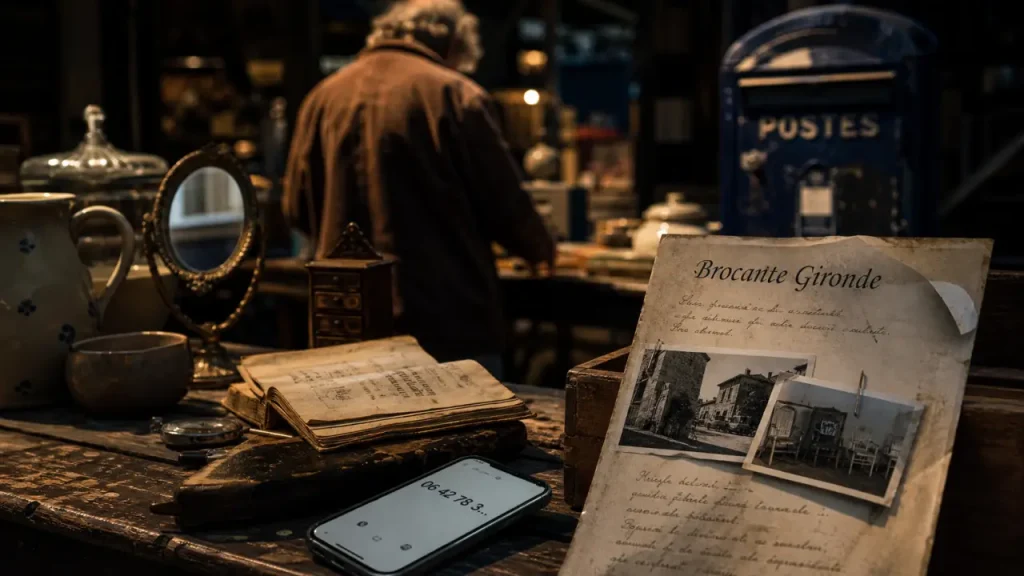 Brocanteurs Gironde : brocanteur examine antiquités pour vide-maison ou débarras