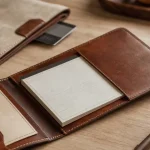 Porte chequier cuir A5 avec talon gauche