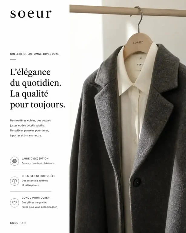 Vêtements de la marque Soeur seconde main, style minimaliste et élégant