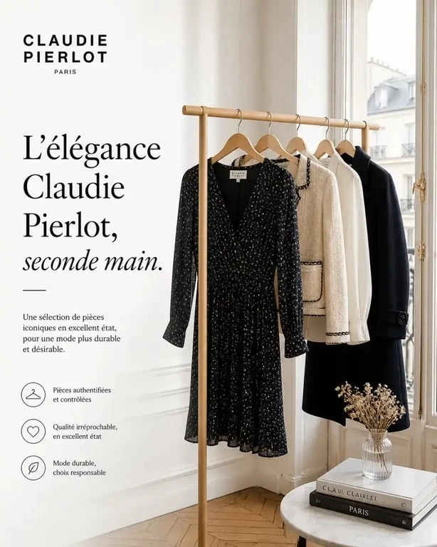 Sélection de pièces Claudie Pierlot seconde main dans un intérieur parisien chic