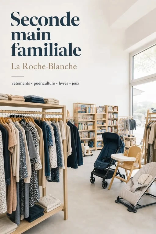 Dressing & Compagnie vêtements de seconde main : intérieur d’une boutique familiale avec vêtements femmes, enfants, puériculture et jouets