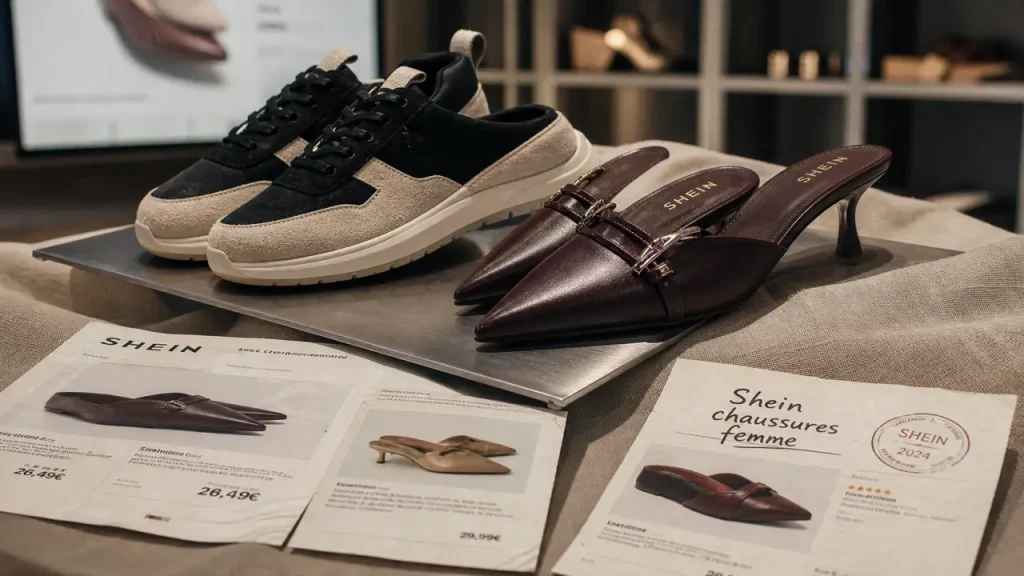 Chaussures femme Shein : catégorie, nouveautés 15 jours et tri rapide avant achat