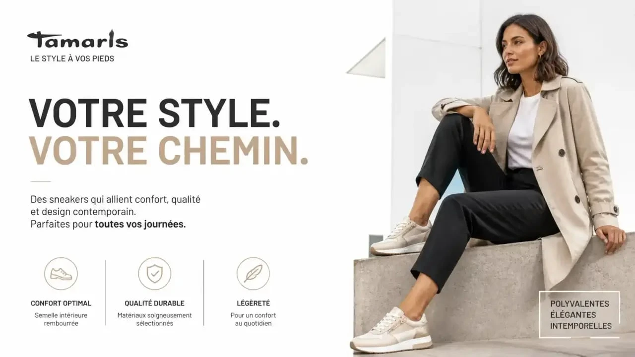 Look moderne avec des tamaris baskets femme pour une tenue citadine