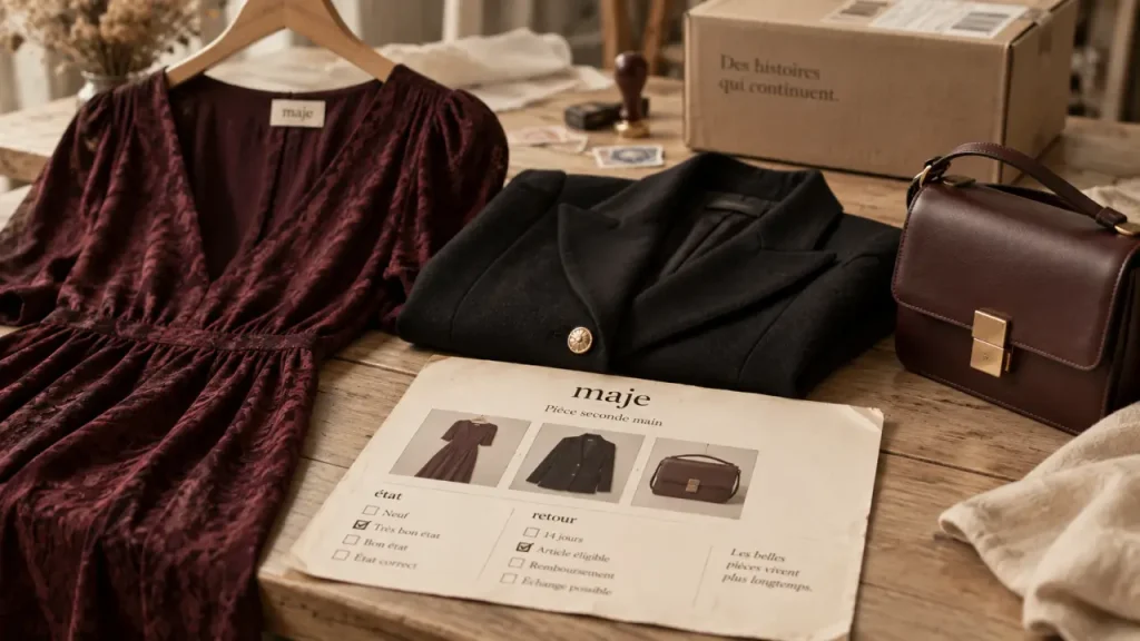 Acheter Maje seconde main : pièces authentifiées, prix réduits et revente simplifiée