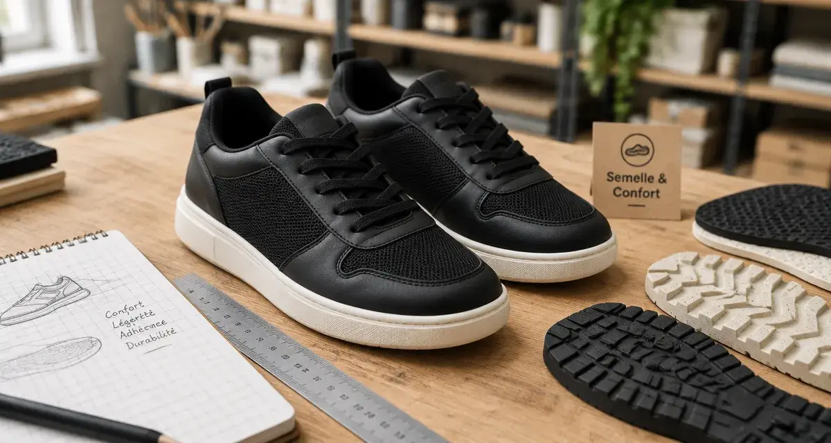 Baskets femme noires Nike : semelles pour terrain urbain et rainures