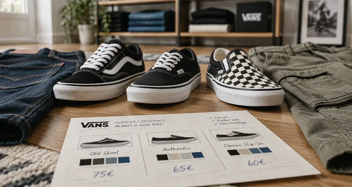 Chaussures Vans pour femme : Old Skool, Authentic et Slip-On sur parquet